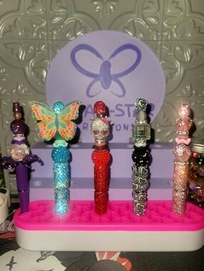 Assorted Decorative Glitter Pens - Butterfly & Gem Accents-Sold Separately.